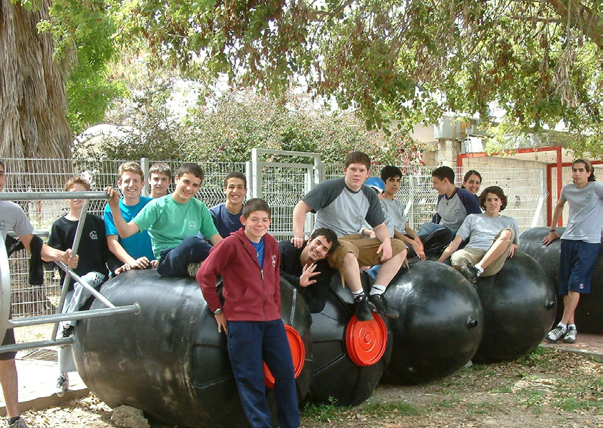 Students with installed system